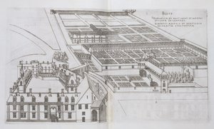 Plan zamkniętych ogrodów i zamku de Gaillon, z "Les Plus Belles Bastiments de France", wyd. 1570 r.